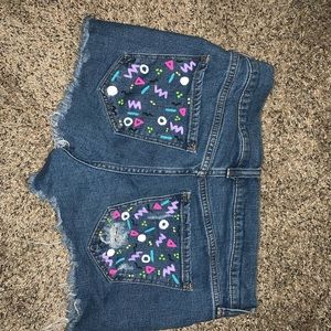 Hand painted Jean shorts